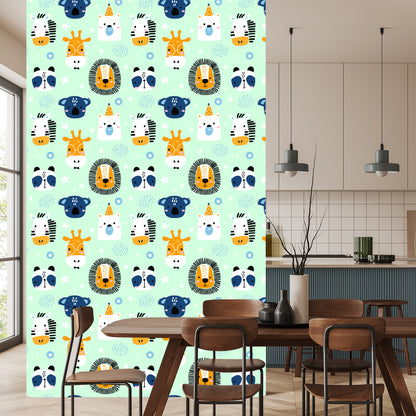 Wallpaper For Children - Happy Animals In Stars