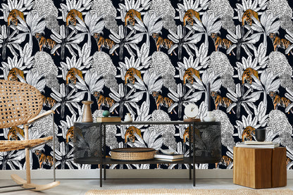 Wallpaper Tigers And Plants