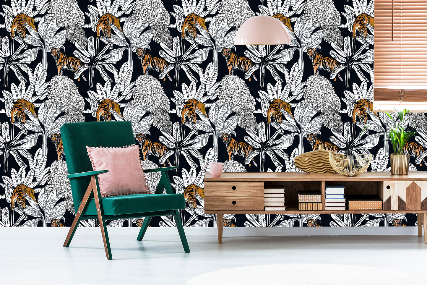 Wallpaper Tigers And Plants