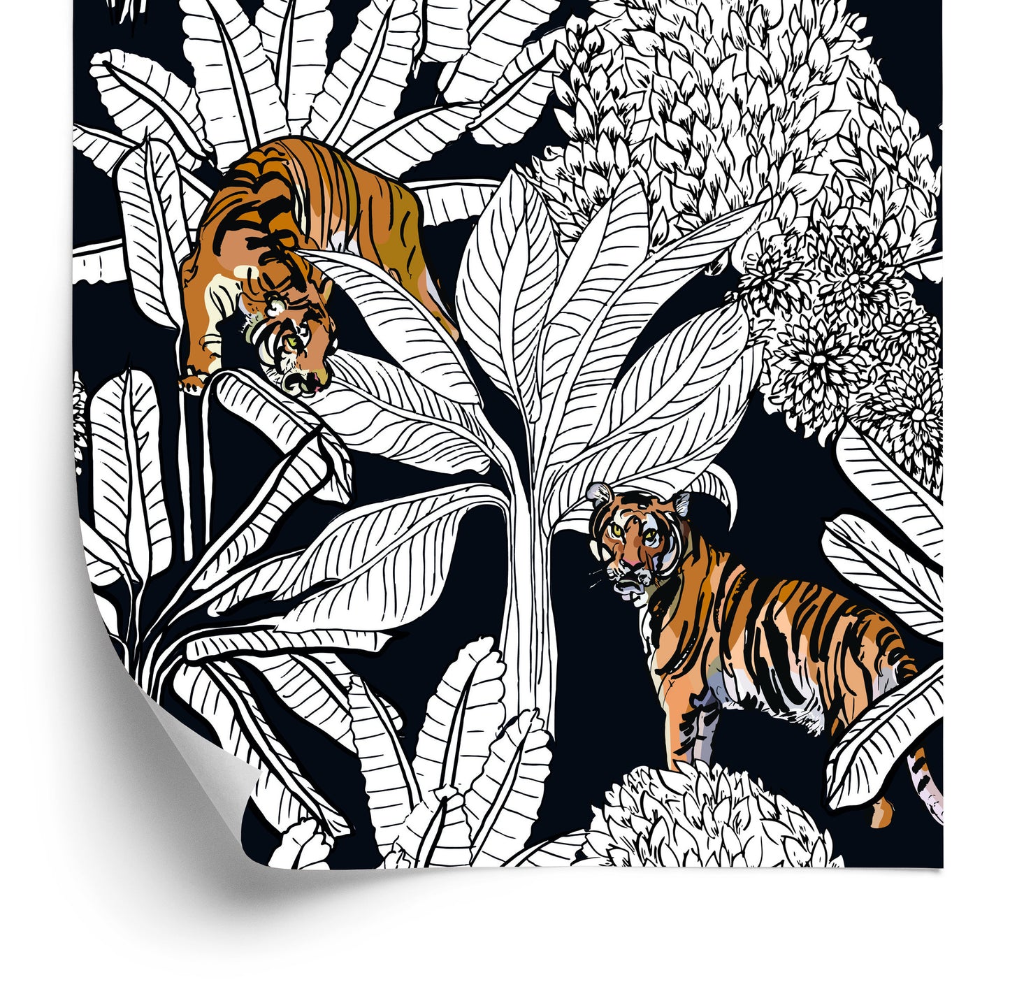 Wallpaper Tigers And Plants