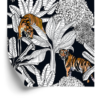 Wallpaper Tigers And Plants