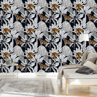 Wallpaper Tigers And Plants