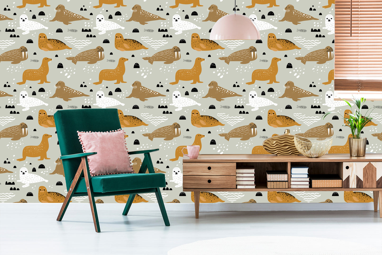Wallpaper For Children - Seals And Walruses