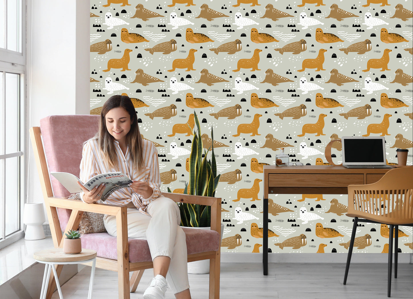 Wallpaper For Children - Seals And Walruses