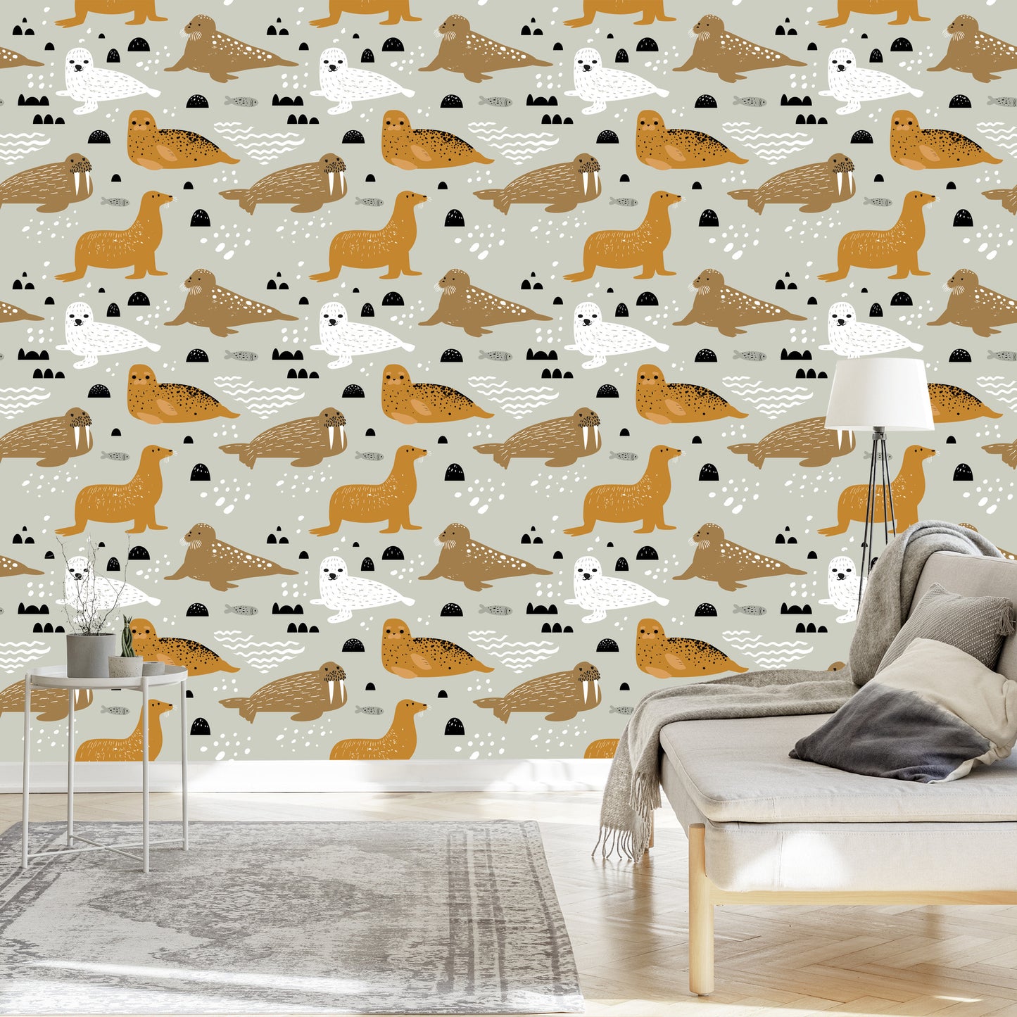 Wallpaper For Children - Seals And Walruses