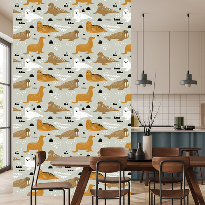 Wallpaper For Children - Seals And Walruses