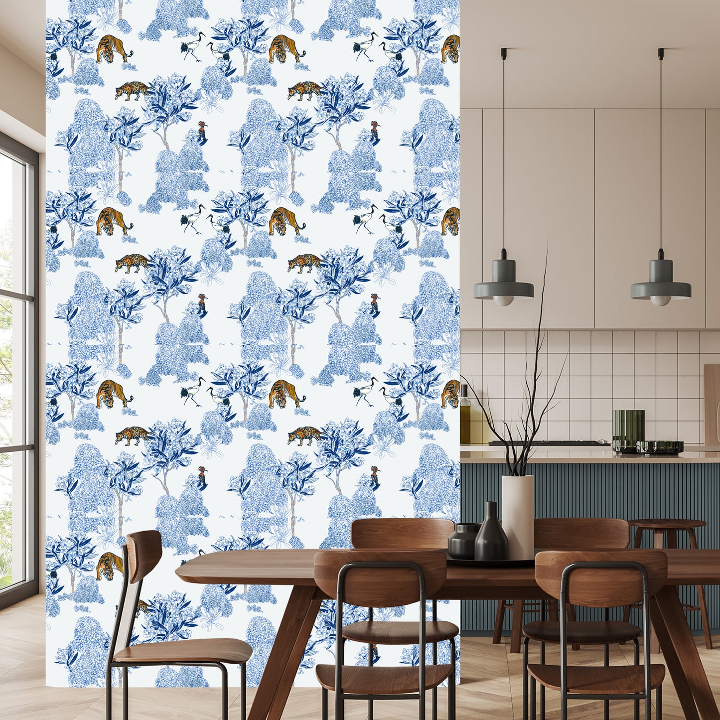 Wallpaper Birds And Tigers Trees