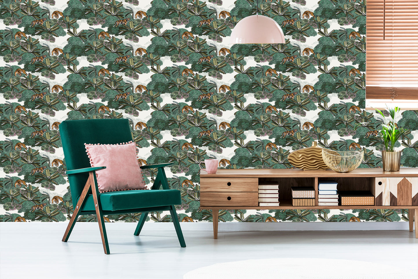 Wallpaper Tigers And Plants