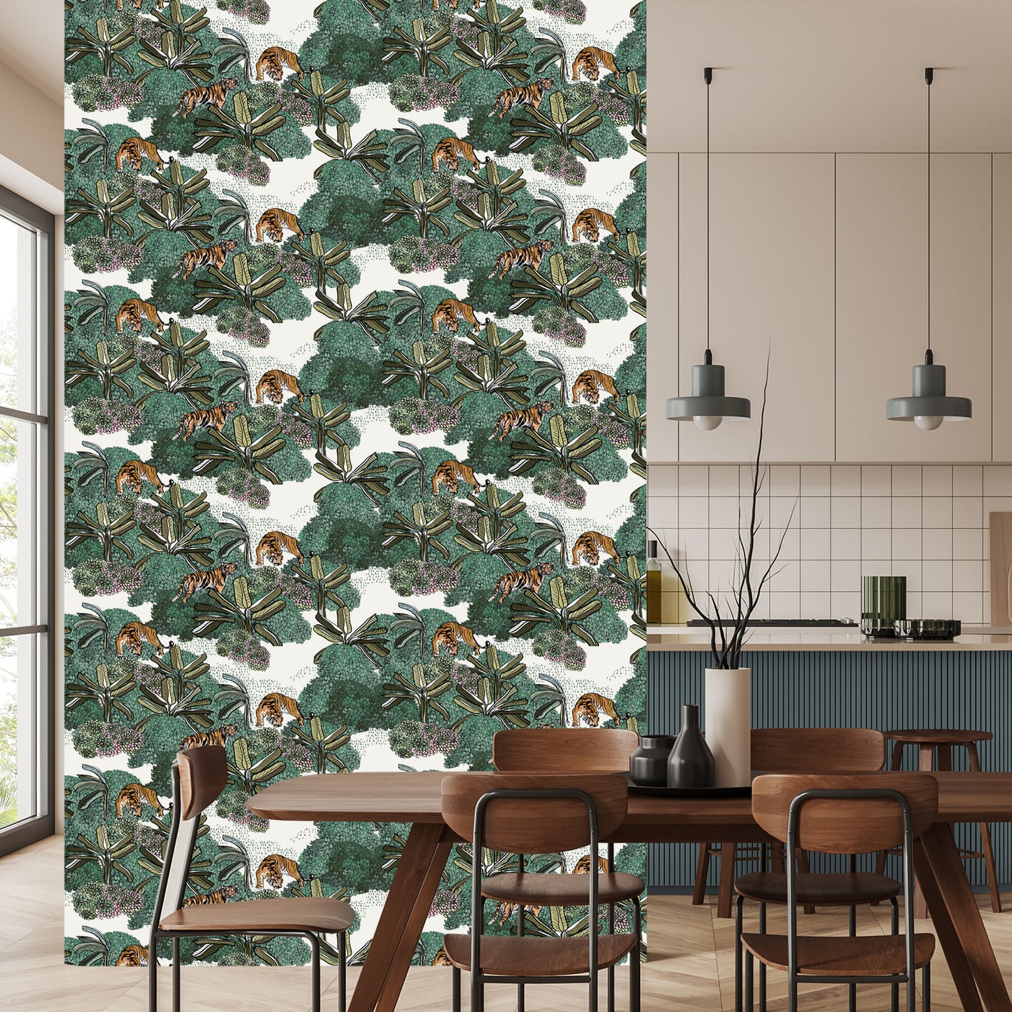 Wallpaper Tigers And Plants