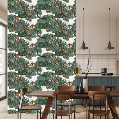 Wallpaper Tigers And Plants