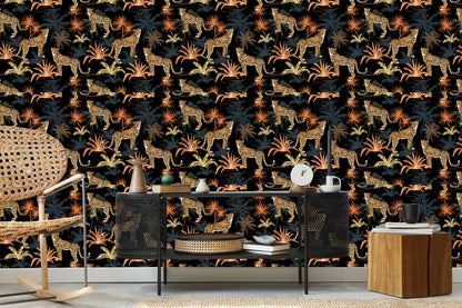 Wallpaper Wild Cats And Trees