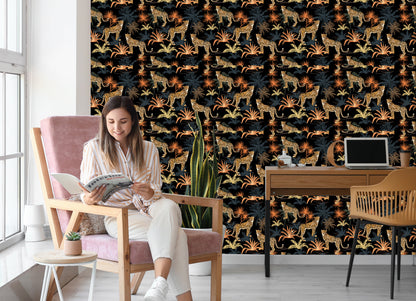 Wallpaper Wild Cats And Trees