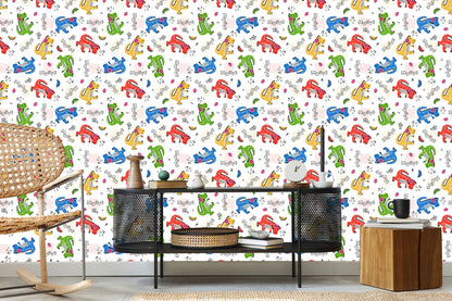 Wallpaper Colorful Crocodile Notes For A Child's Room