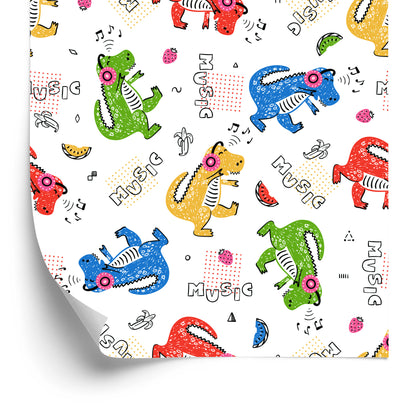 Wallpaper Colorful Crocodile Notes For A Child's Room