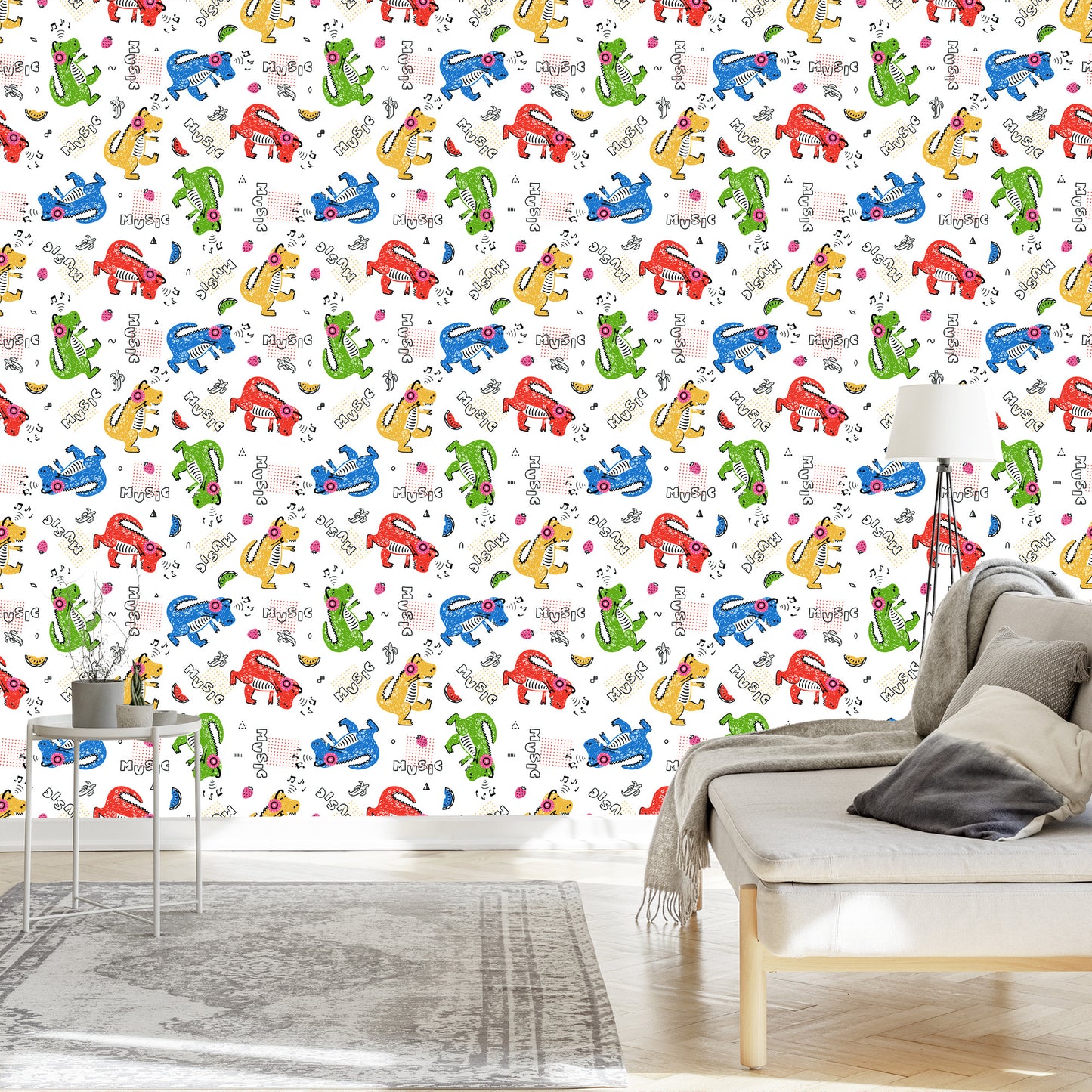 Wallpaper Colorful Crocodile Notes For A Child's Room