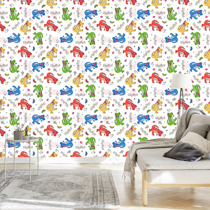 Wallpaper Colorful Crocodile Notes For A Child's Room