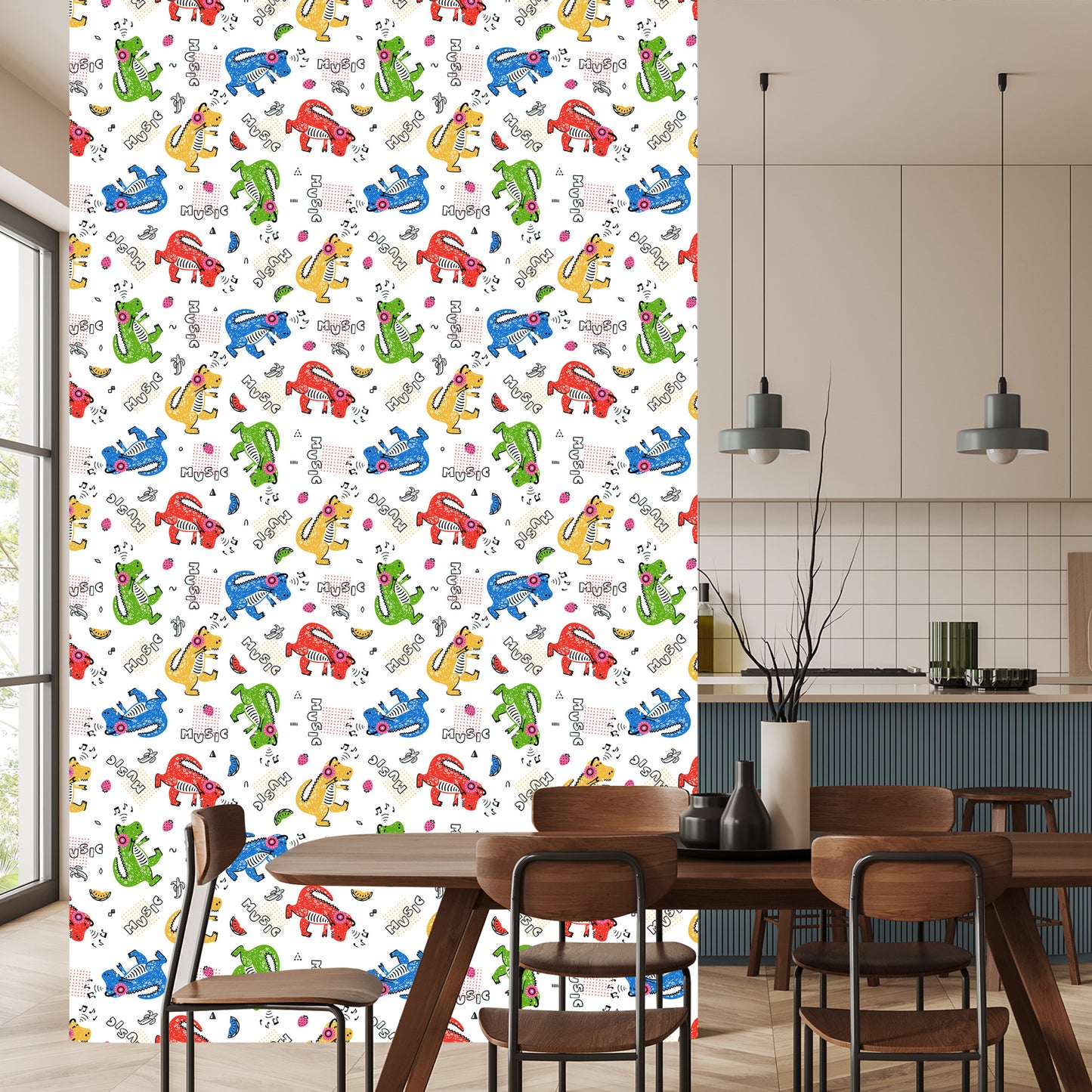 Wallpaper Colorful Crocodile Notes For A Child's Room