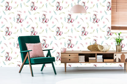 Wallpaper Unicorns Painted With Watercolor