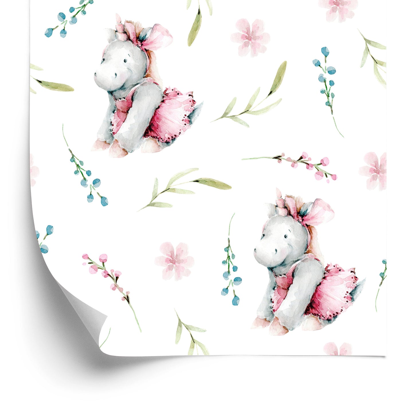Wallpaper Unicorns Painted With Watercolor