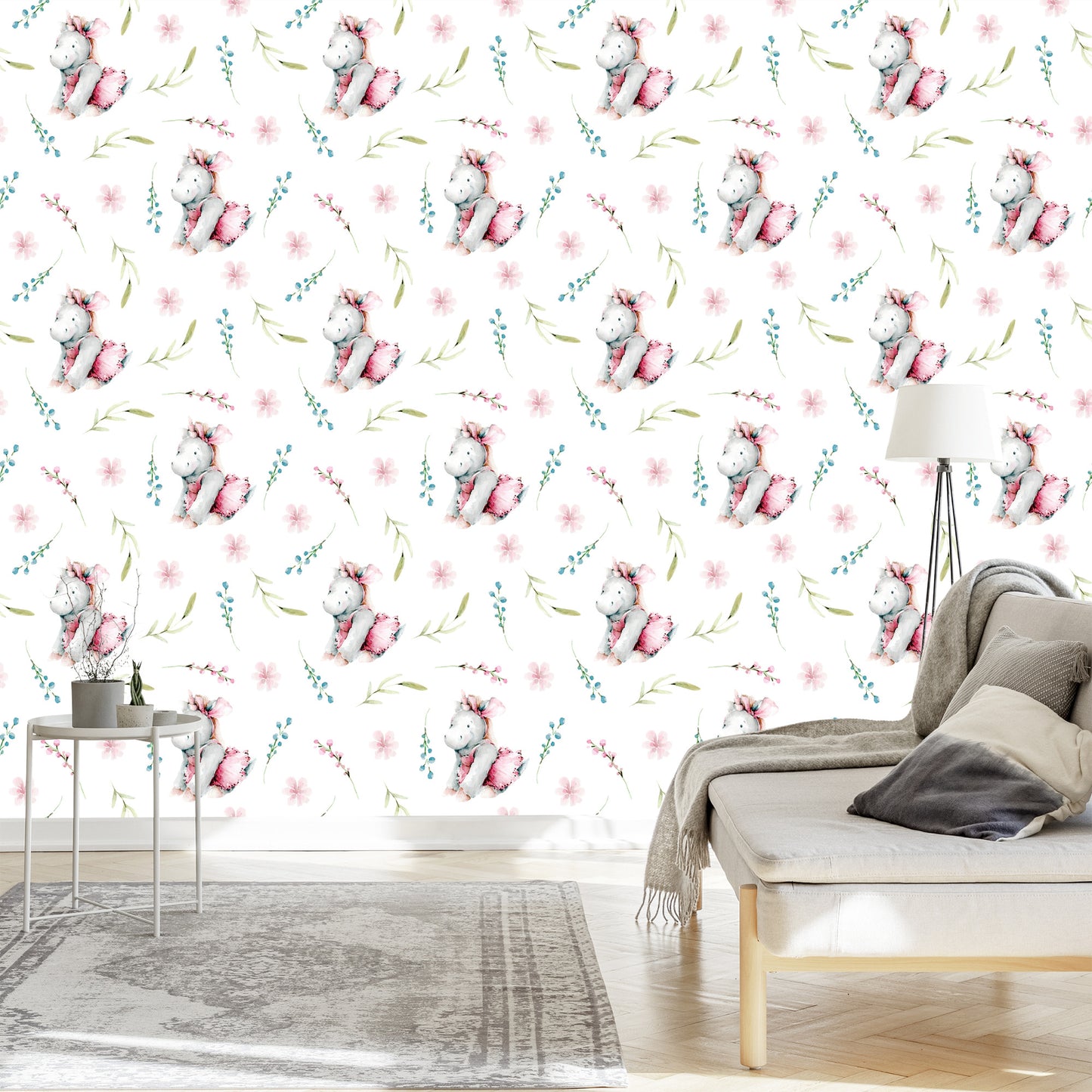 Wallpaper Unicorns Painted With Watercolor