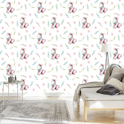 Wallpaper Unicorns Painted With Watercolor
