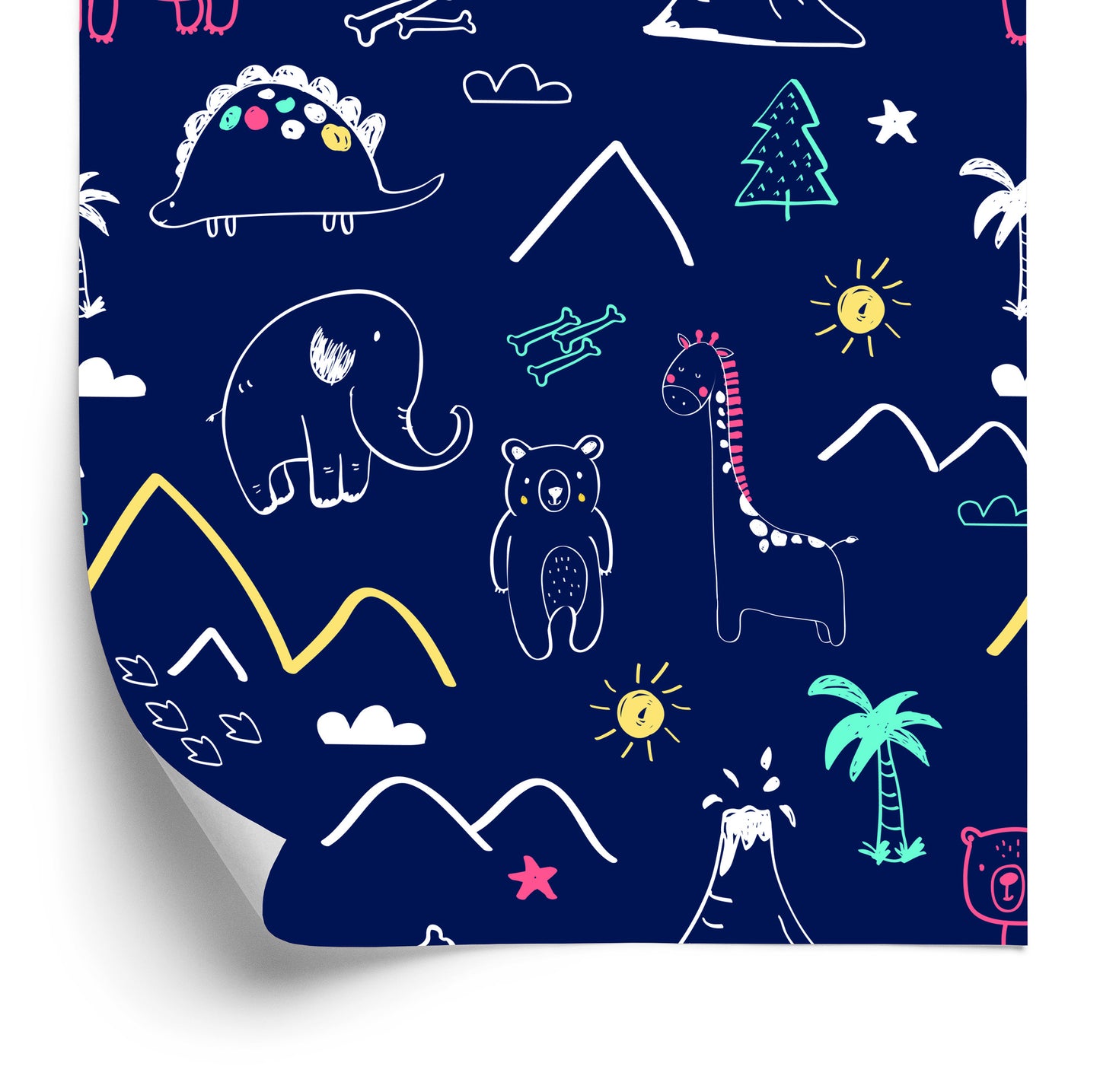 Wallpaper Baby Animals Among Trees And Clouds