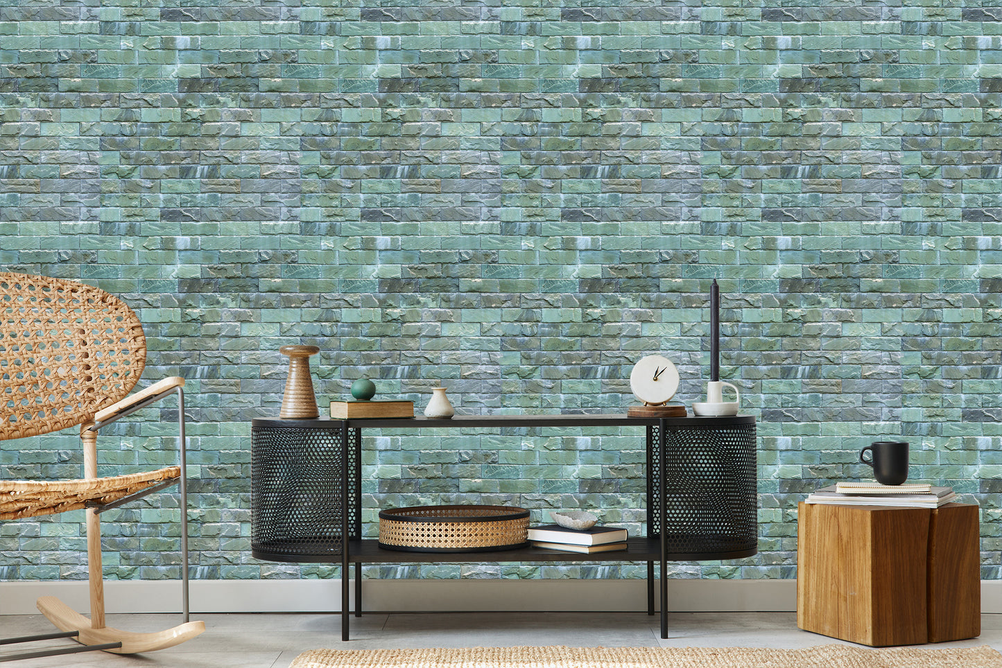 Wallpaper Colorful Bricks - 3D Effect
