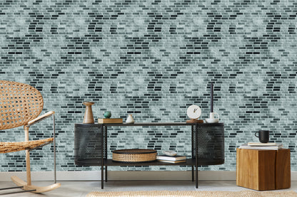 Wallpaper Modern Gray Brick Brick Effect 3D
