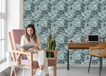 Wallpaper Modern Gray Brick Brick Effect 3D