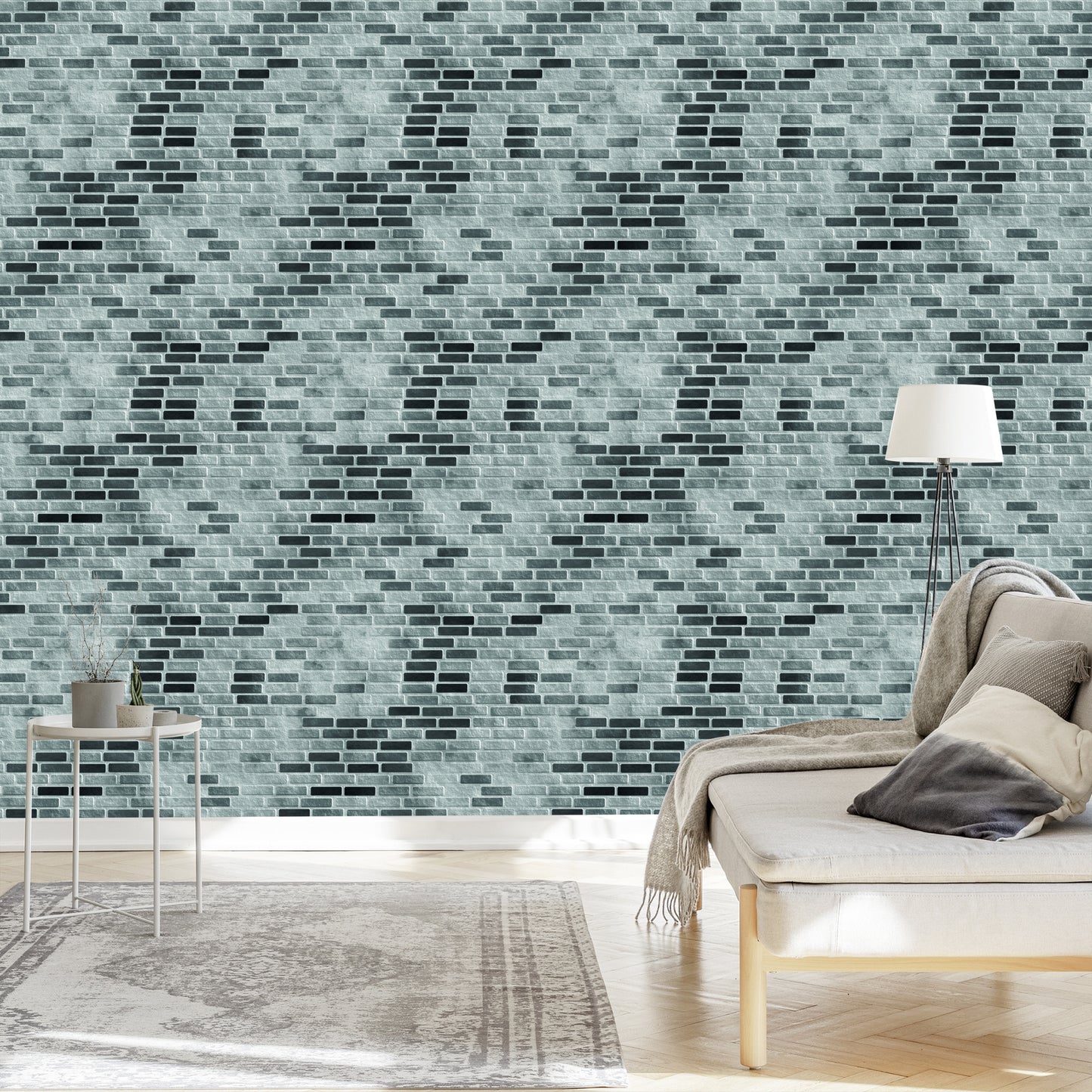 Wallpaper Modern Gray Brick Brick Effect 3D