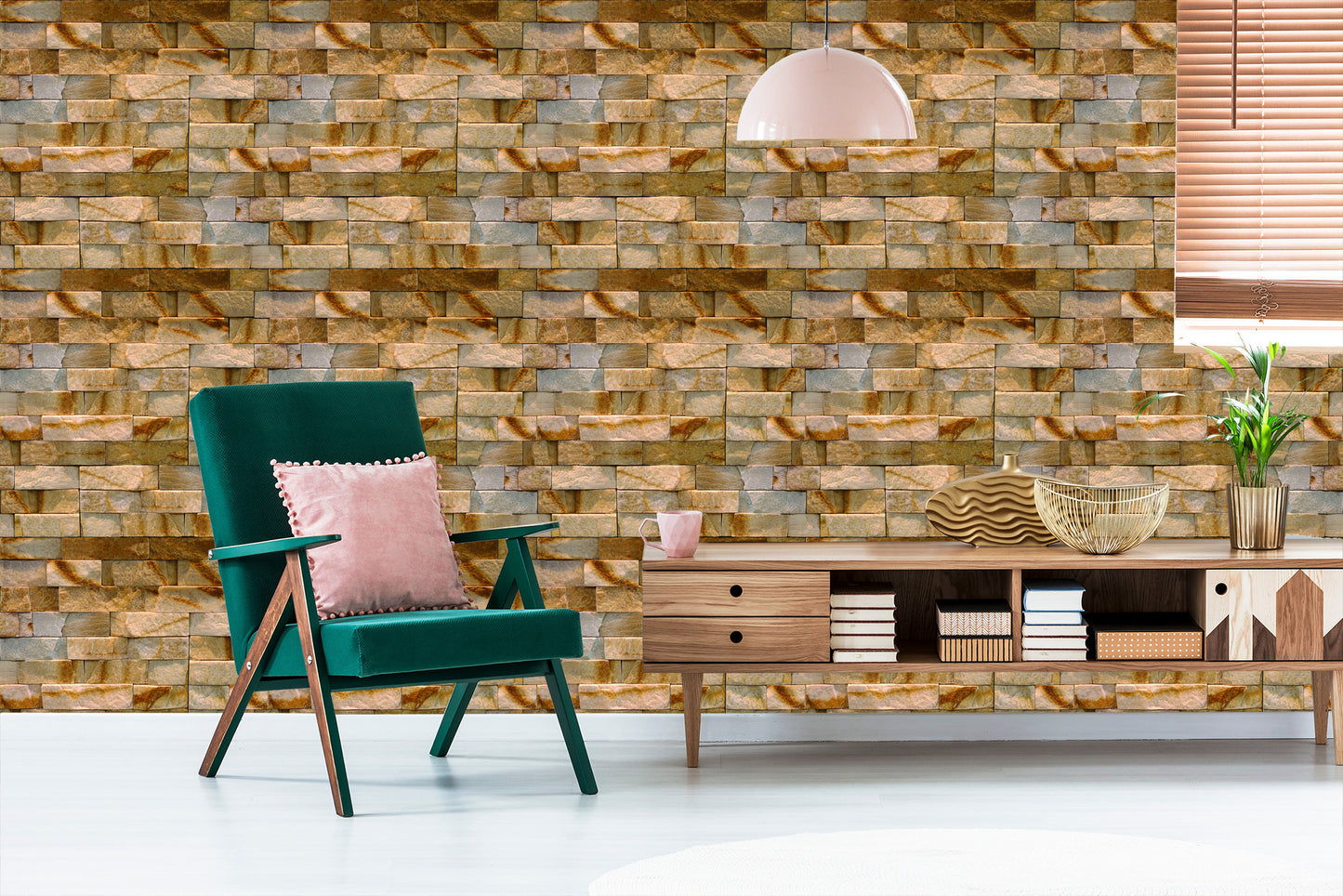 Wallpaper Decorative Stone Brick