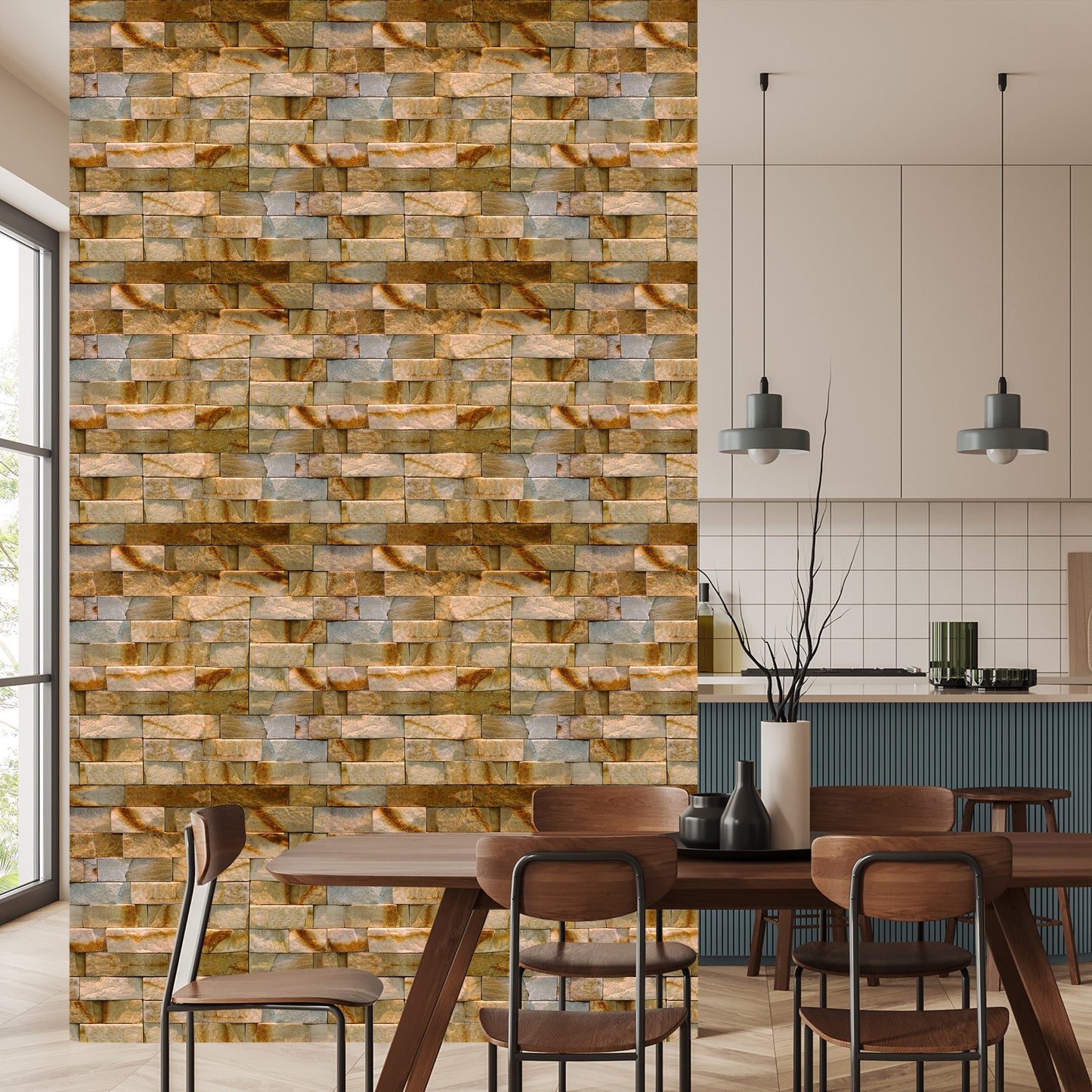 Wallpaper Decorative Stone Brick