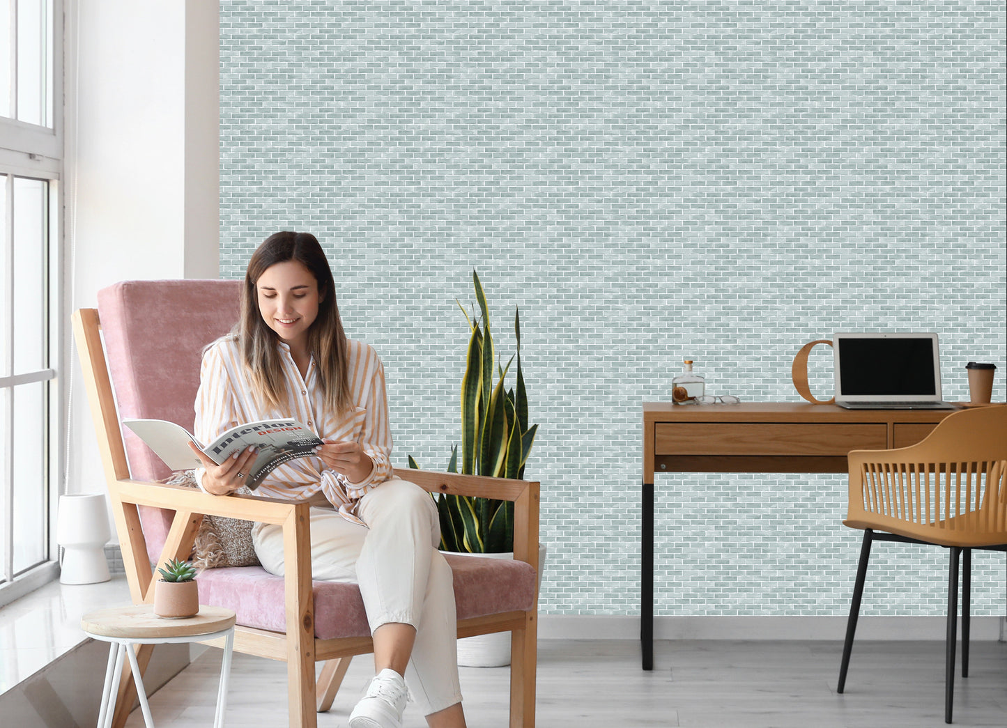 Wallpaper Bricks In Shades Of Gray