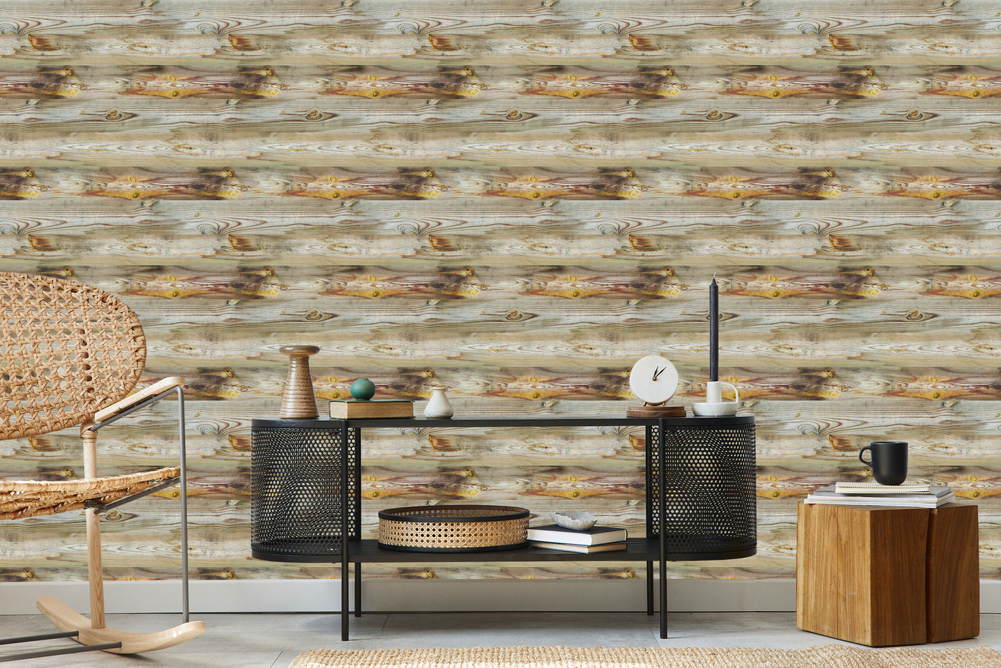 Wallpaper Horizontal Wooden Planks