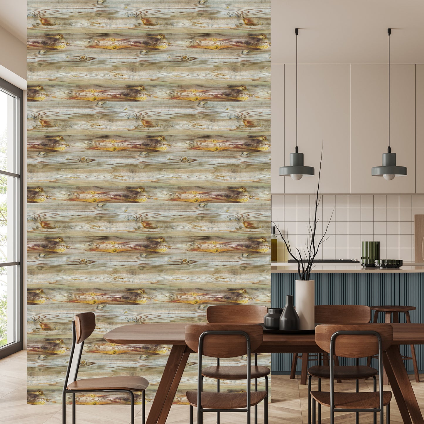 Wallpaper Horizontal Wooden Planks
