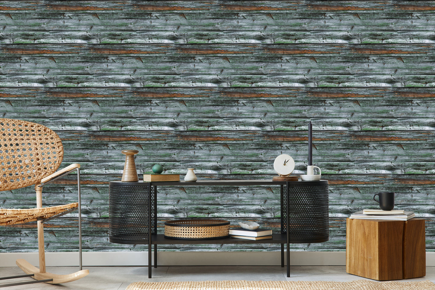 Wallpaper Shades Of Gray Wooden Planks