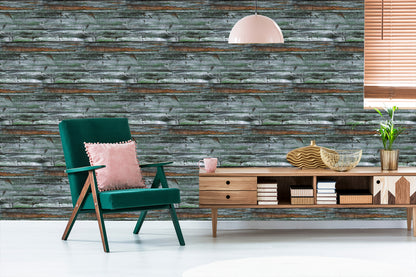 Wallpaper Shades Of Gray Wooden Planks