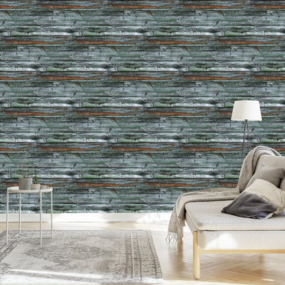 Wallpaper Shades Of Gray Wooden Planks