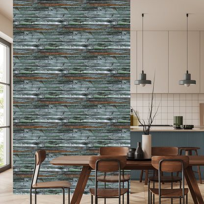 Wallpaper Shades Of Gray Wooden Planks
