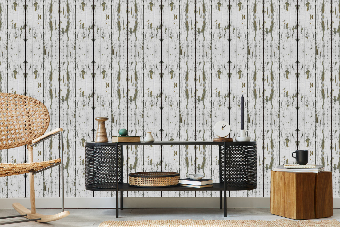 Wallpaper Retro Wooden Planks