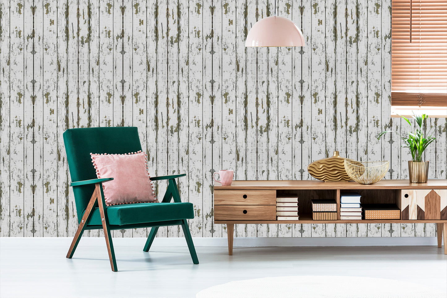 Wallpaper Retro Wooden Planks