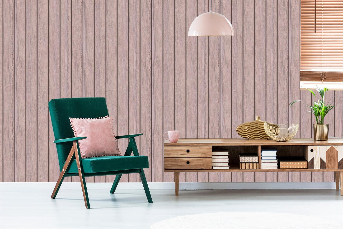 Wallpaper Wooden Planks In Pastel Colors