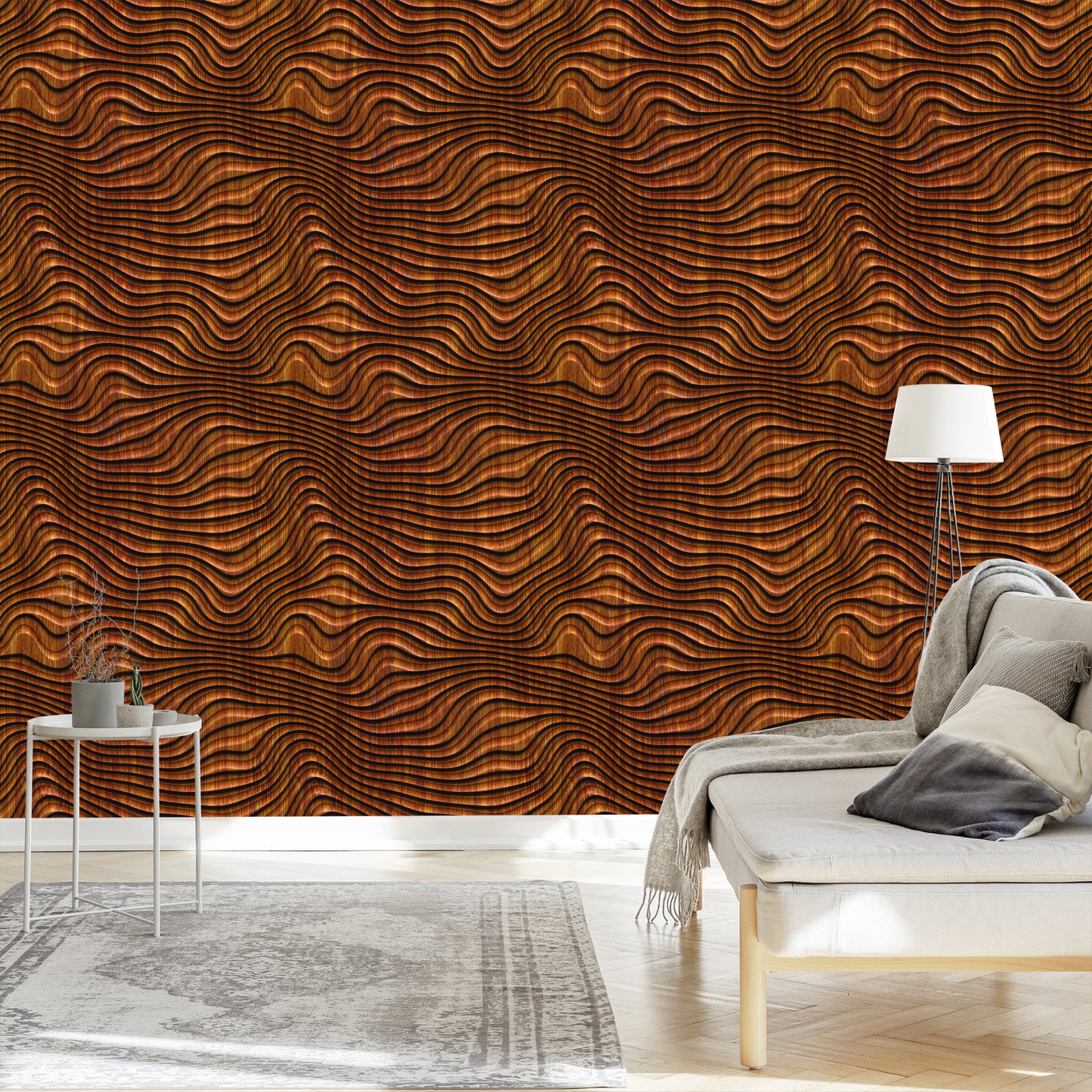 Wallpaper Wooden 3D Pattern