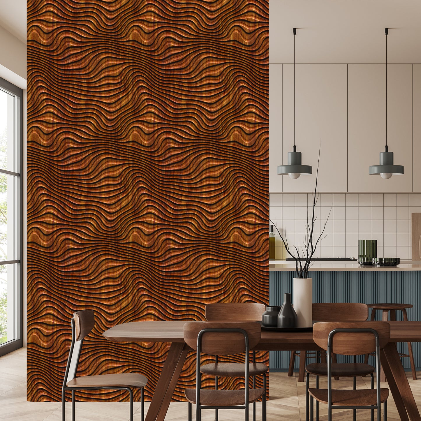 Wallpaper Wooden 3D Pattern