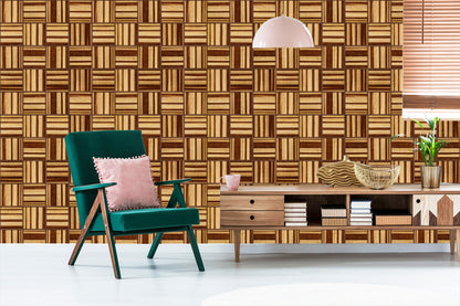 Wallpaper Wooden Mosaic