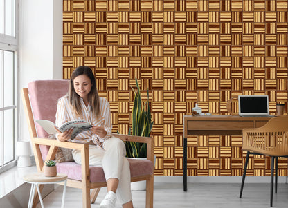 Wallpaper Wooden Mosaic