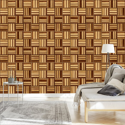 Wallpaper Wooden Mosaic
