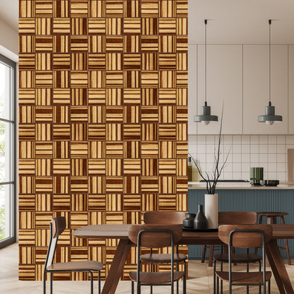 Wallpaper Wooden Mosaic