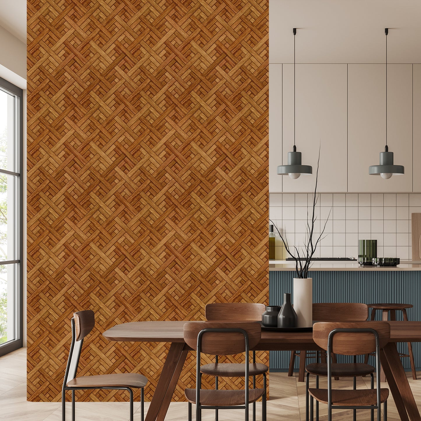 Wallpaper Wooden Plank Imitation