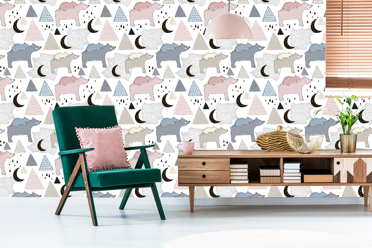 Wallpaper For Children - Teddy Bears In The Mountains